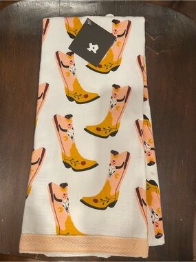 Cowboy Boot Print Kitchen Towel - brand new with tags